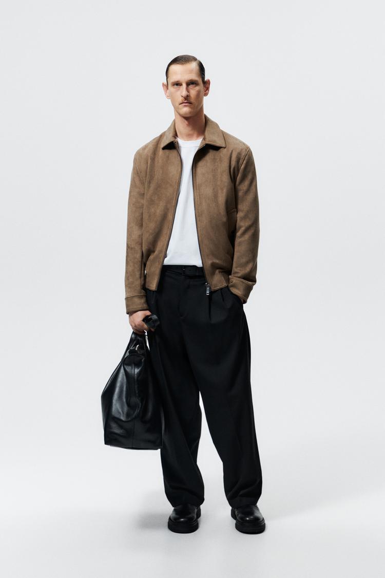 Suede jacket mens zara deals
